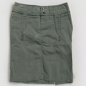 Vintage Women's DIESEL Y2K Military Skirt Khaki Green Size 27 Grunge Boho Rare